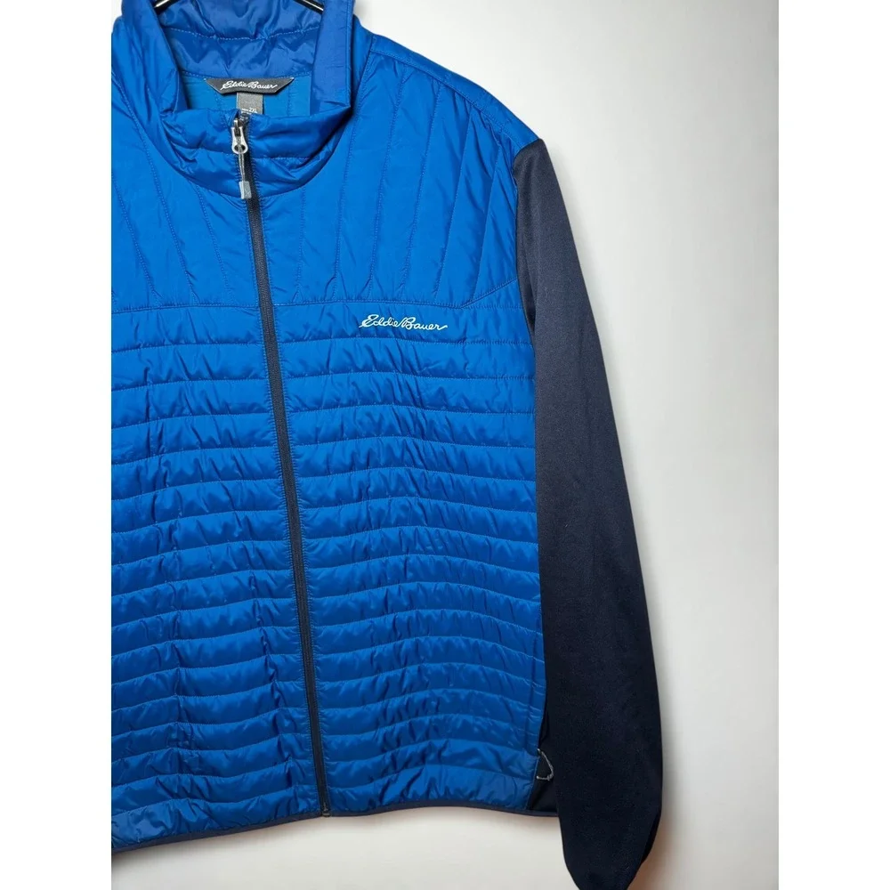 Eddie Bauer Mens Winter Outdoor Puffer Jacket Emberlite Hybrid Trueblue Size 2XL